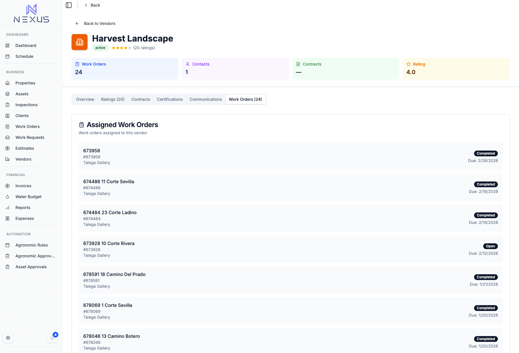 Vendor Profile